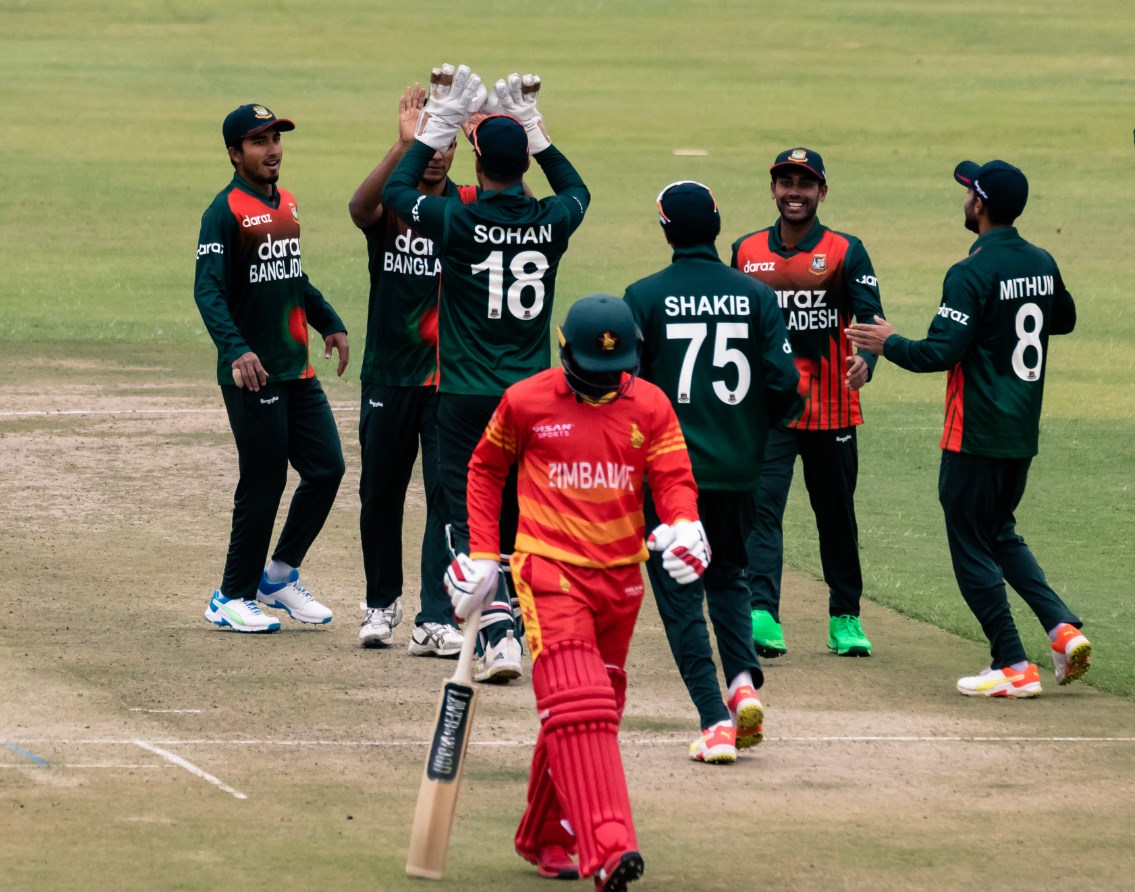 Liton Das Scores his 4th ODI hundred. © Zimbabwe Cricket